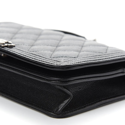 Chanel Caviar Quilted Boy Wallet On Chain WOC Black 10 of 10