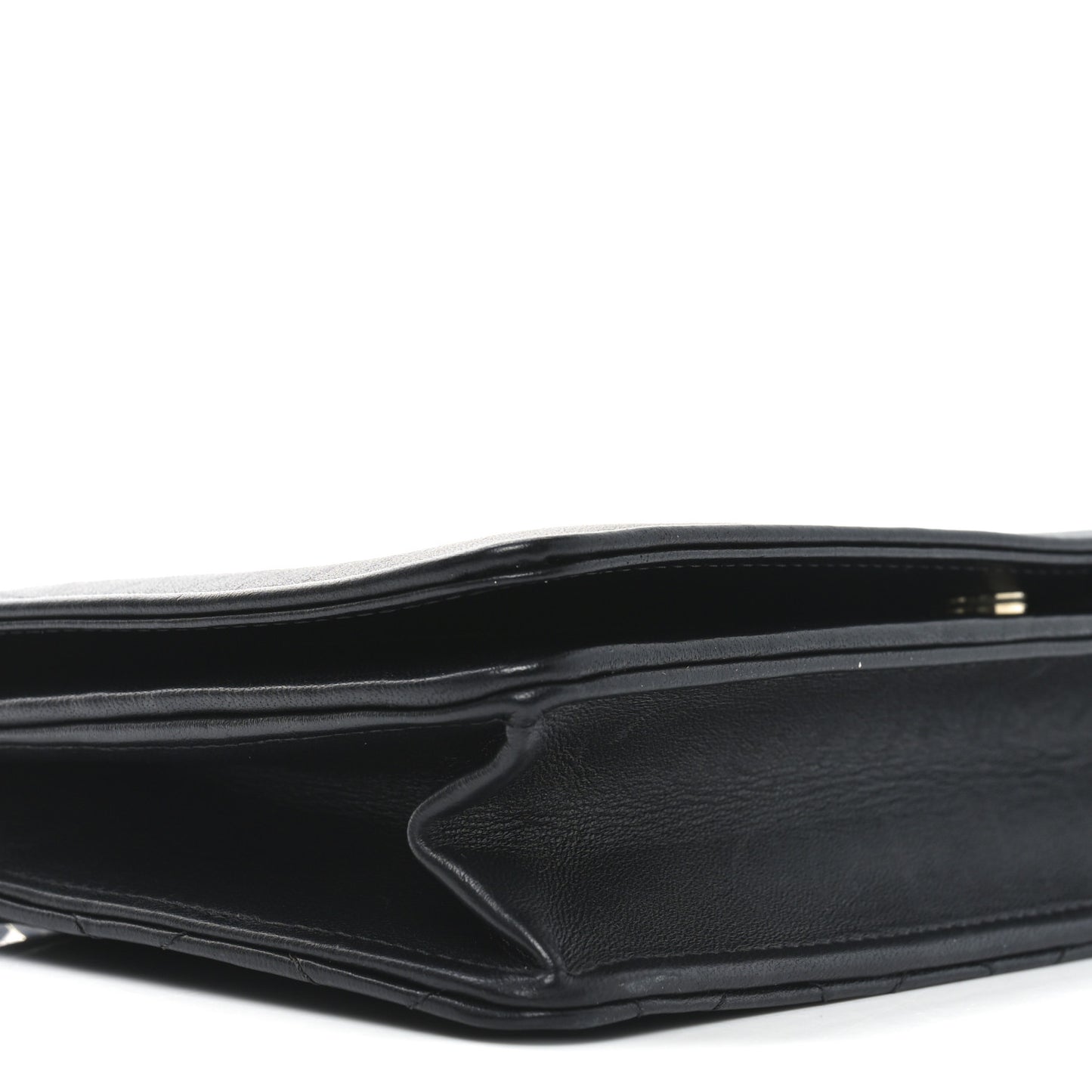 Lambskin Quilted Timeless CC Wallet On Chain WOC Black