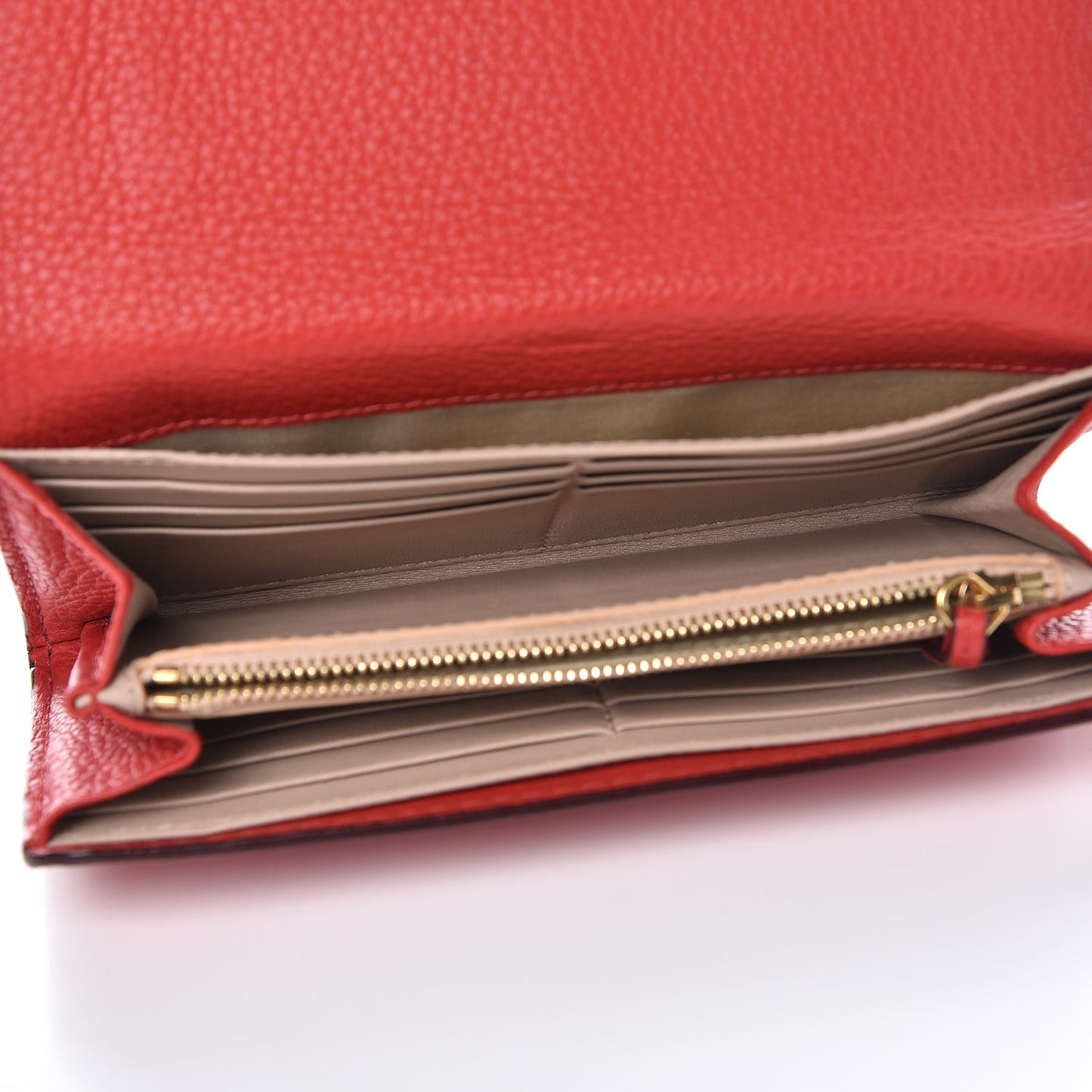 Calfskin Marcie Continental Flap Wallet Poppy