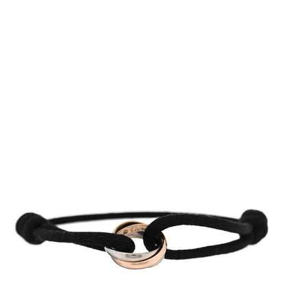 Cartier 18K Pink Yellow White Gold Trinity Adjustable Cord Bracelet Black 1 of 3
