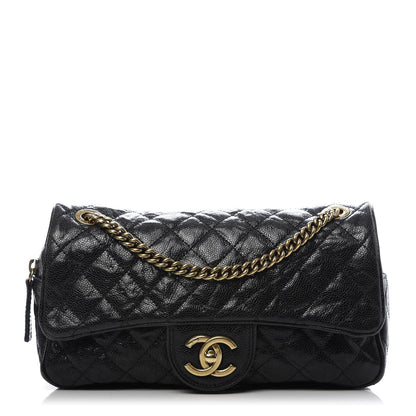 Chanel Crumpled Grained Calfskin Quilted Small Shiva Flap Black 1 of 10
