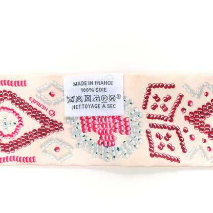 Hermes Silk Kelly En Perles Twilly Creme Framboise 3 of 3