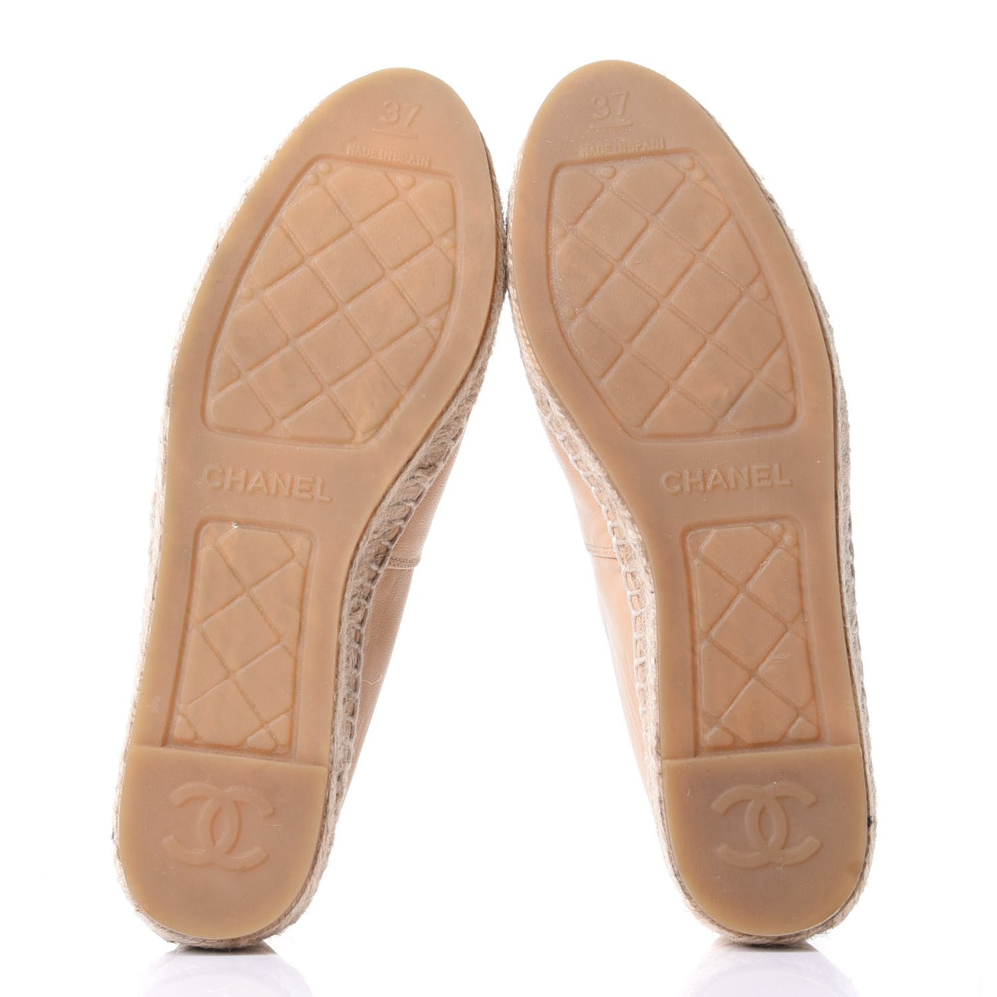 Lambskin CC Espadrilles 37 Beige Black