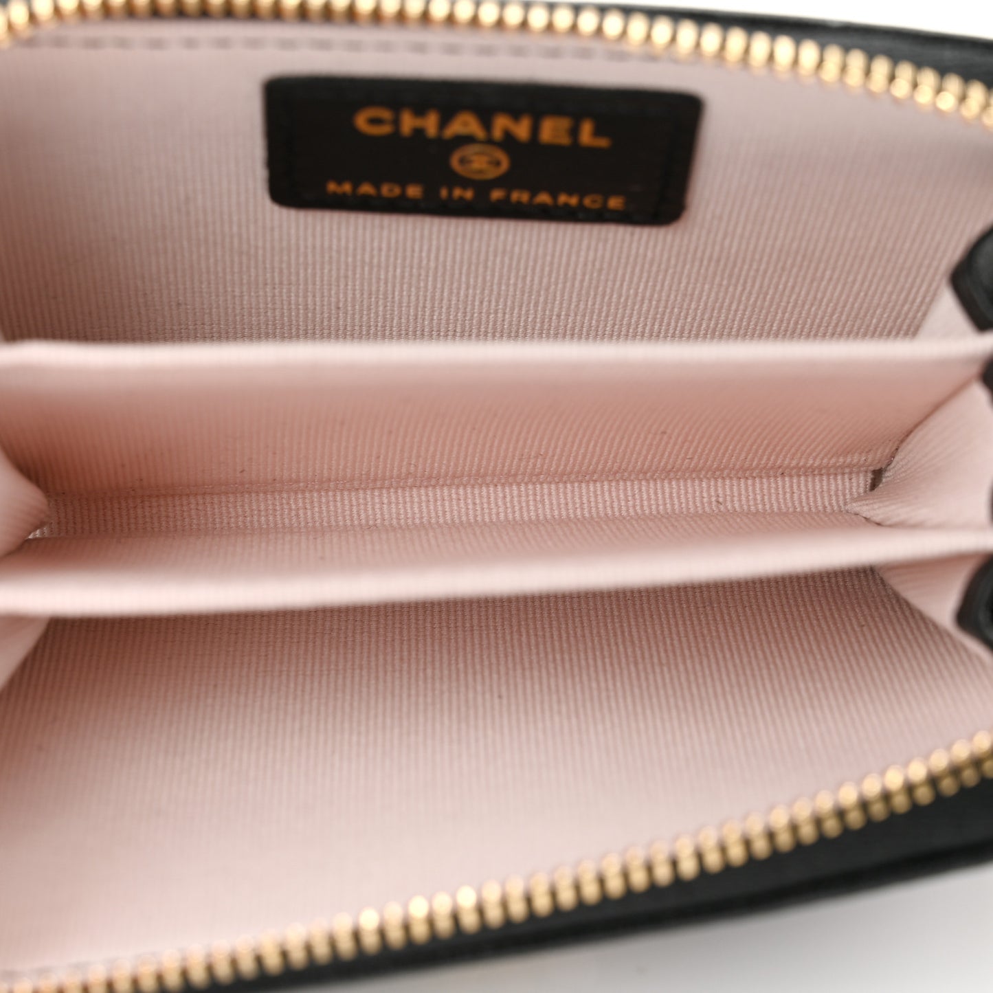 Grained Goatskin CC Apple Zip Coin Purse Black