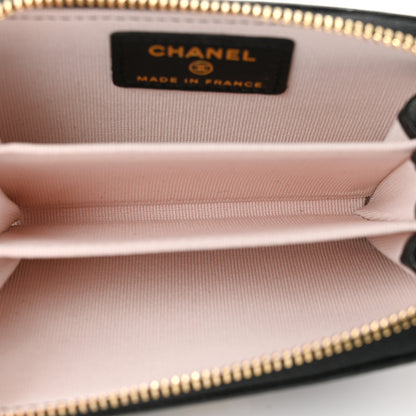 Chanel Grained Goatskin CC Apple Zip Coin Purse Black 5 of 7