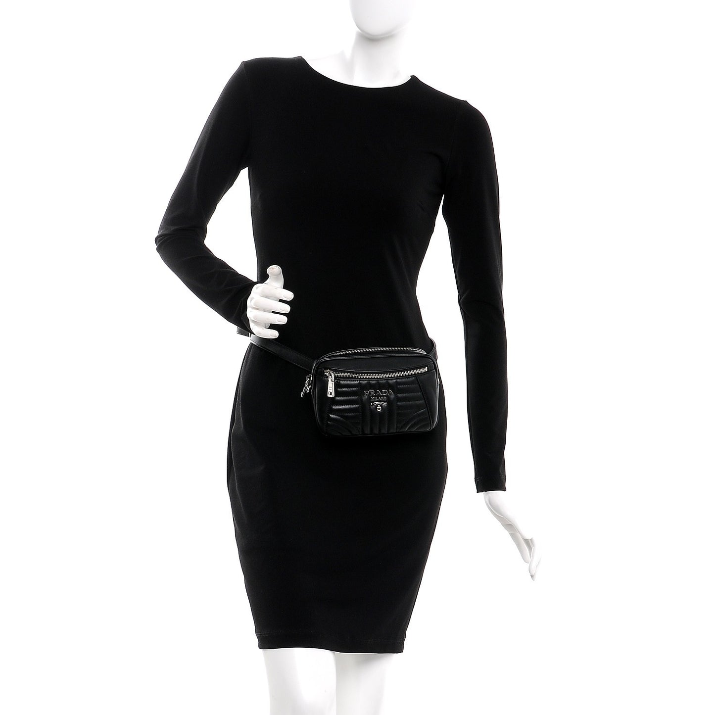 Soft Calfskin Diagramme Belt Bag Nero Black