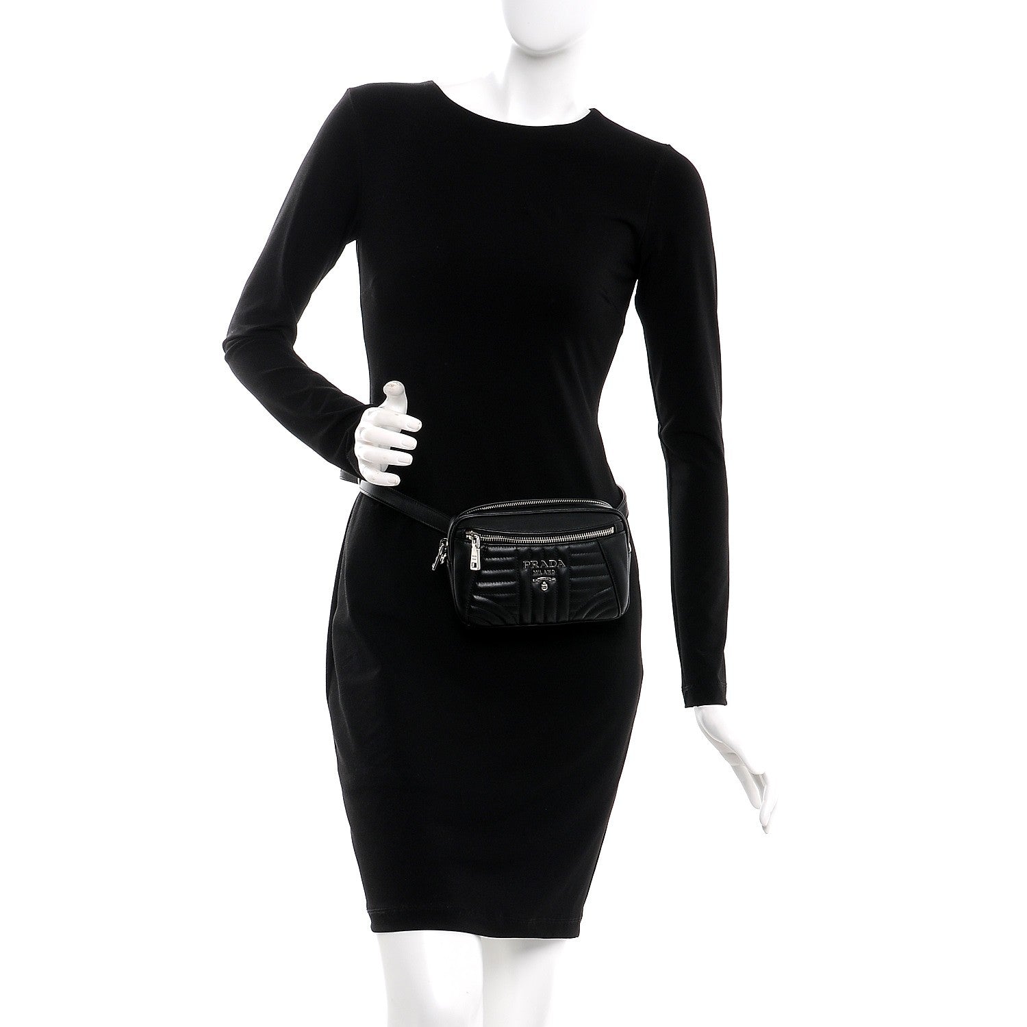 Prada Soft Calfskin Diagramme Belt Bag Nero Black 3 of 7