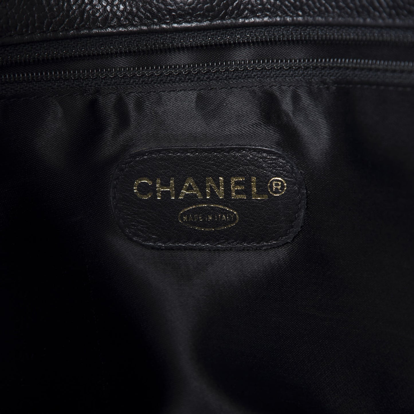 Caviar Large CC Shoulder Bag Black