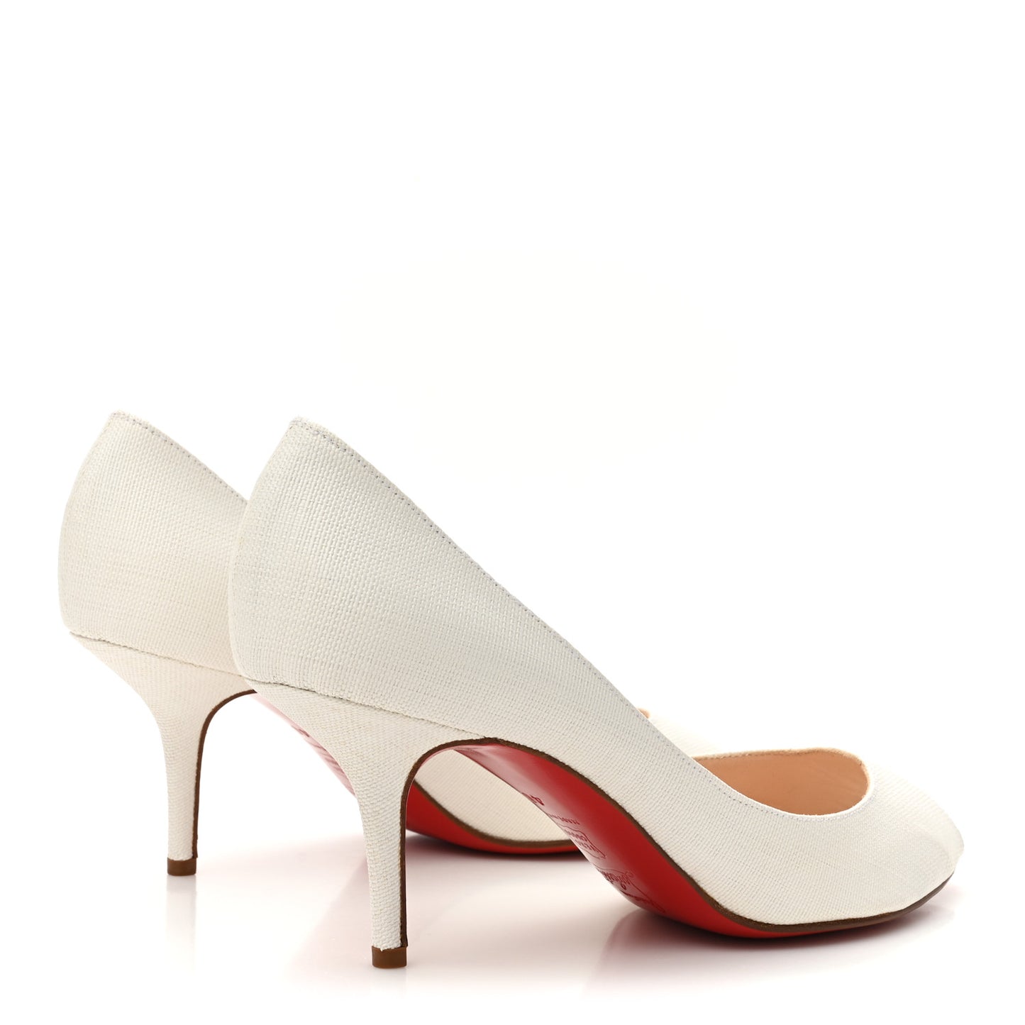 Canvas Peep Toe Pumps 40 White