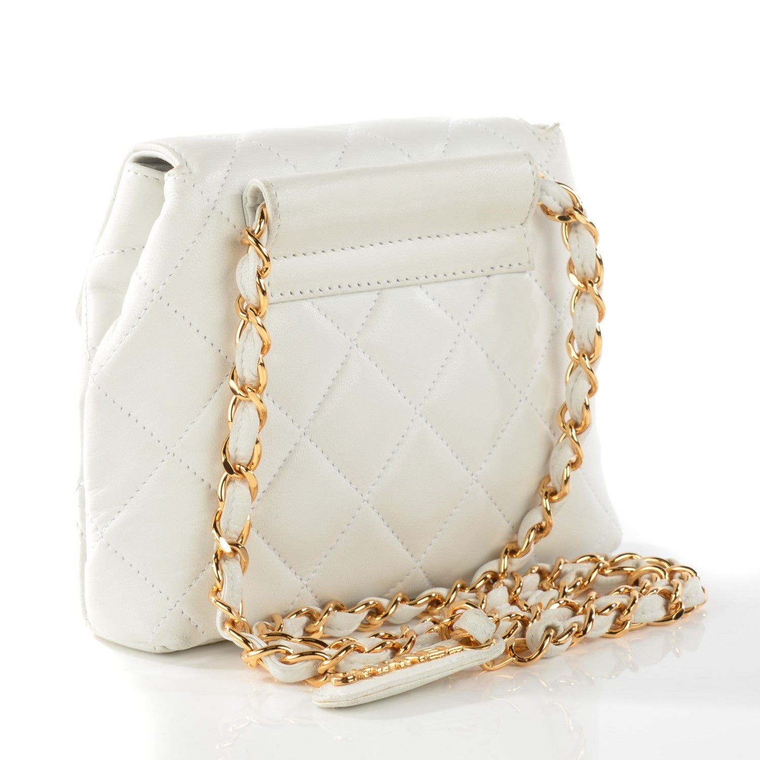 Chanel Lambskin Flap Waist Belt Bag White 3 of 9
