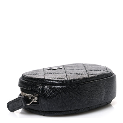 Chanel Iridescent Caviar Quilted Zip Around Classic Coin Purse Black 4 of 7