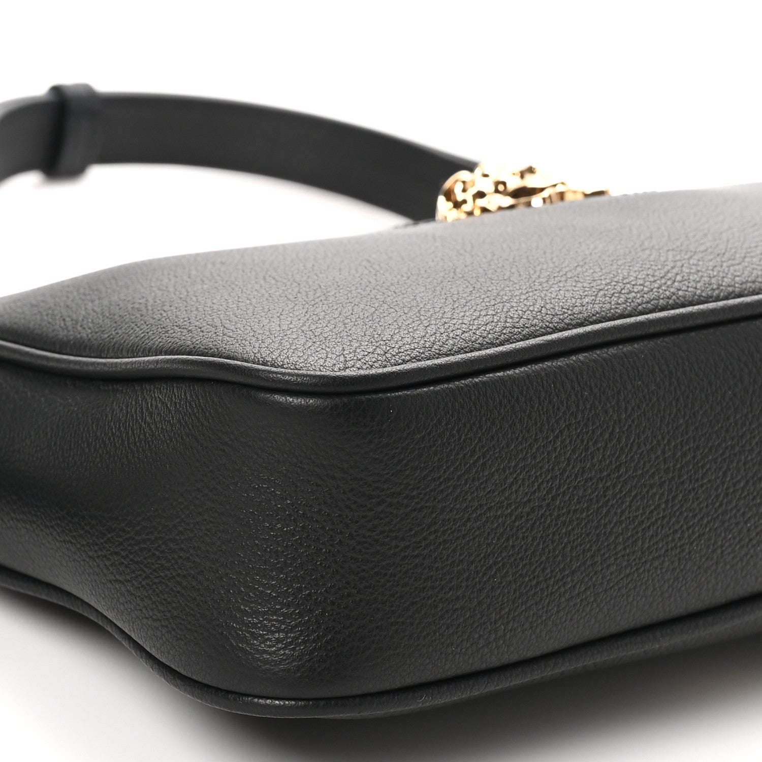 Versace Grained Calfskin Medusa Shoulder Bag Black 8 of 9