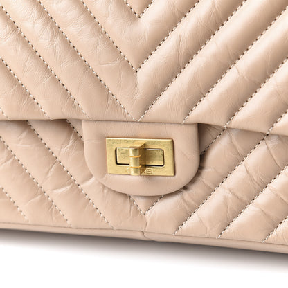 Chanel Aged Calfskin Chevron Quilted 2.55 Reissue 226 Flap Beige 8 of 8