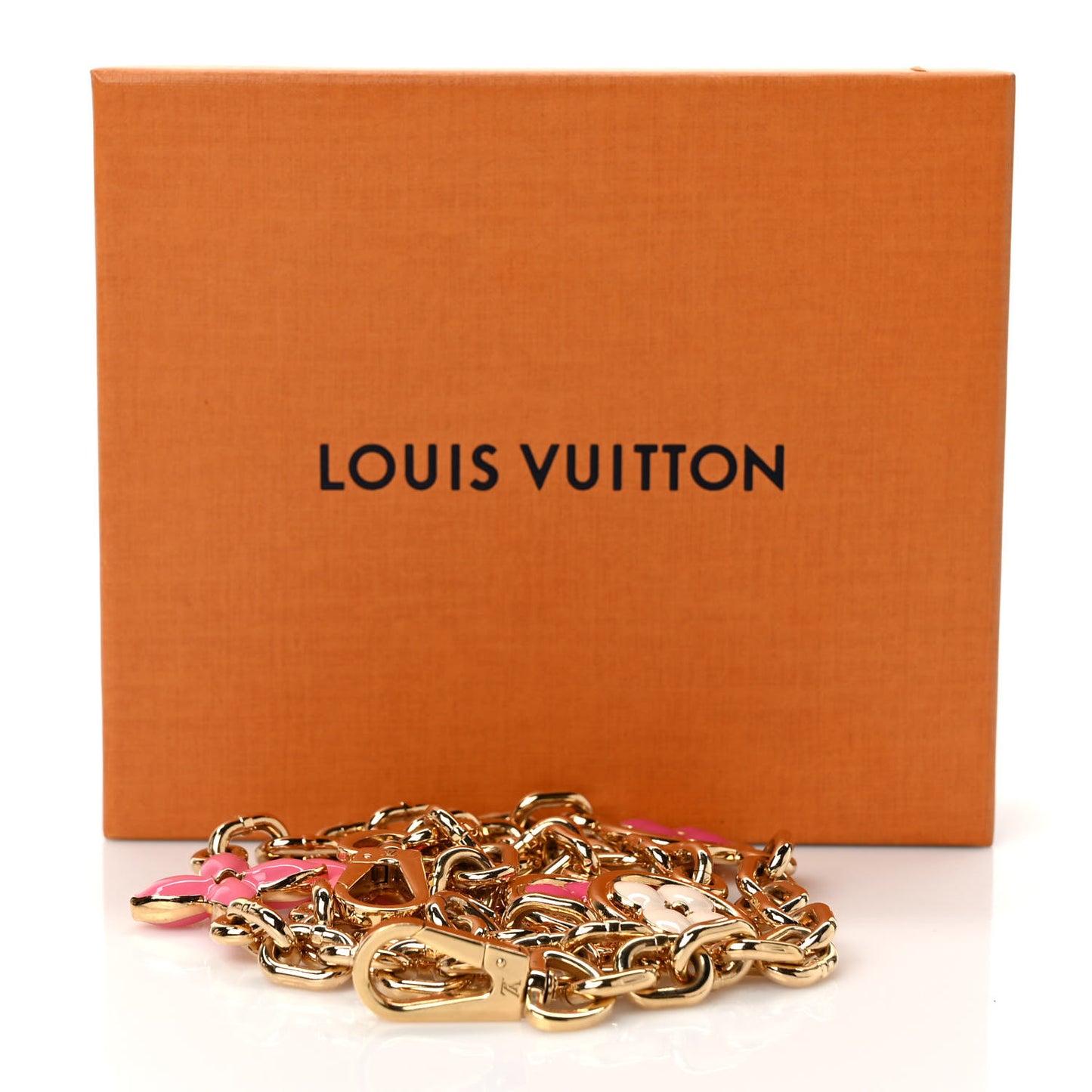 Taurillon Flower Capucines Chain Bag Charm Pink