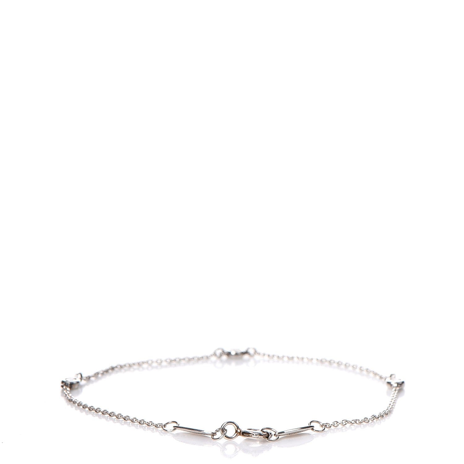 Tiffany Sterling Silver Diamond .09ct Elsa Peretti Diamonds By The Yard Bracelet 3 of 10