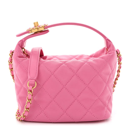Chanel Lambskin Quilted Small Perfect Meeting Hobo Pink 1 of 10