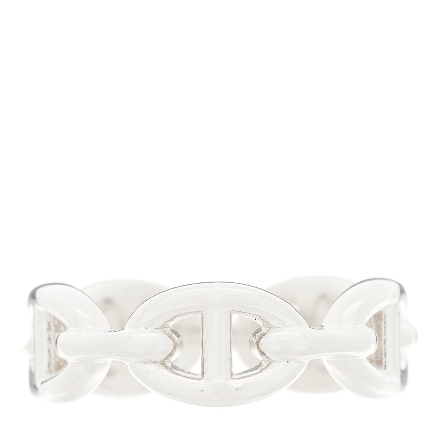 Hermes Sterling Silver PM Chaine d'Ancre Enchainee Band Ring 55 7.25 1 of 6