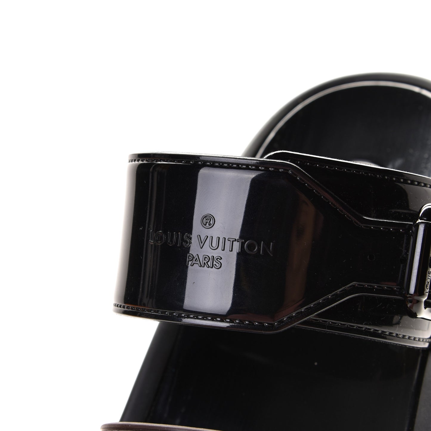 Monogram Sunbath Flat Mule Sandals 37 Black