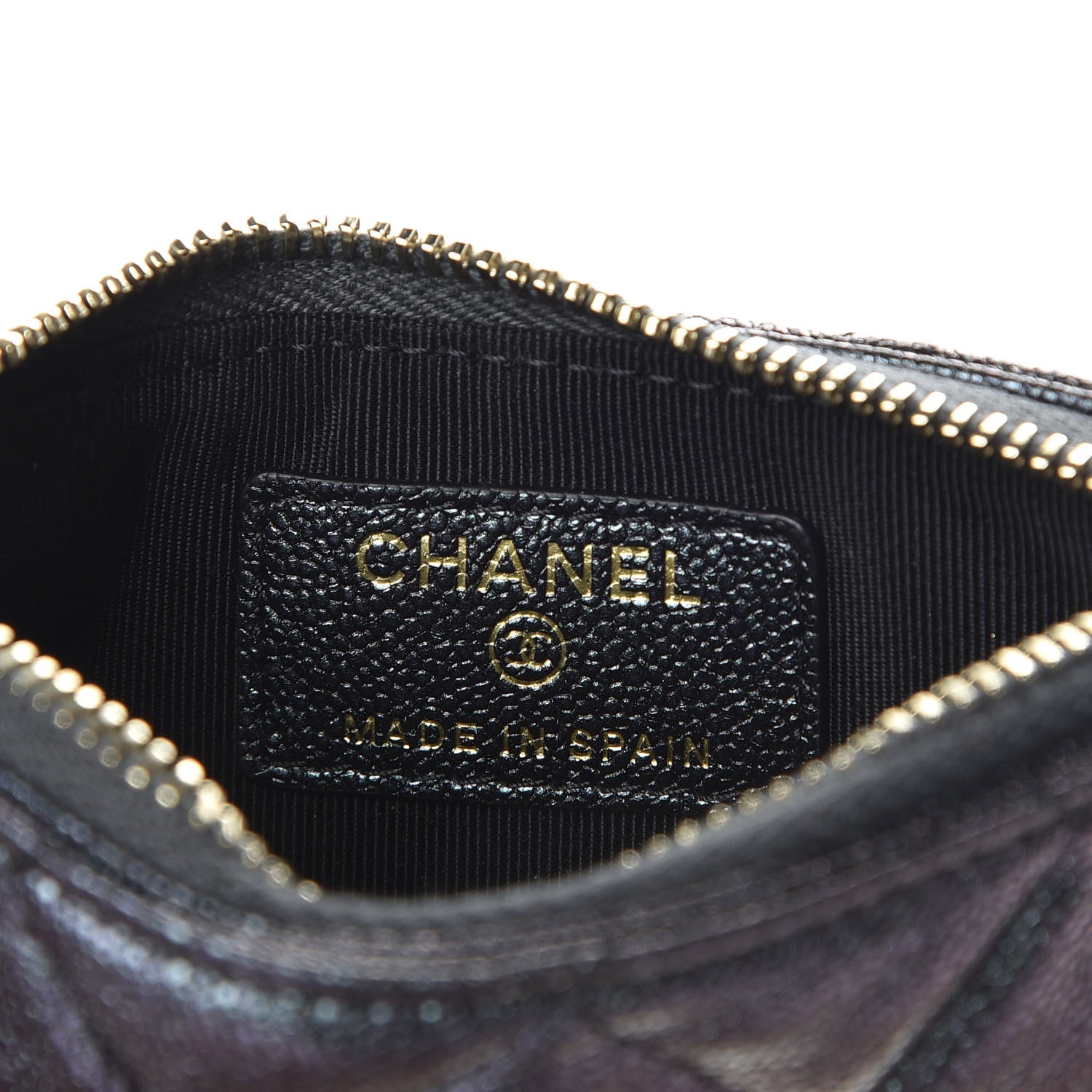 Chanel Iridescent Caviar Quilted Flap Zip Card Holder Black 6 of 8