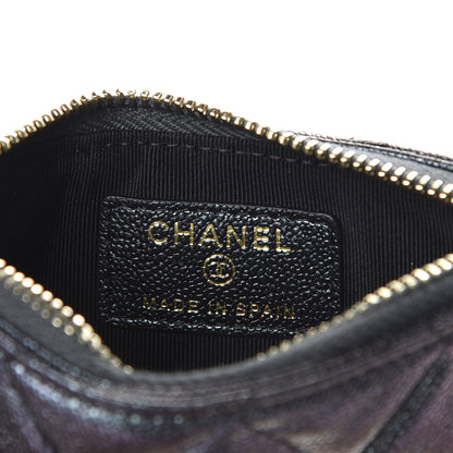 Chanel Iridescent Caviar Quilted Flap Zip Card Holder Black 6 of 8
