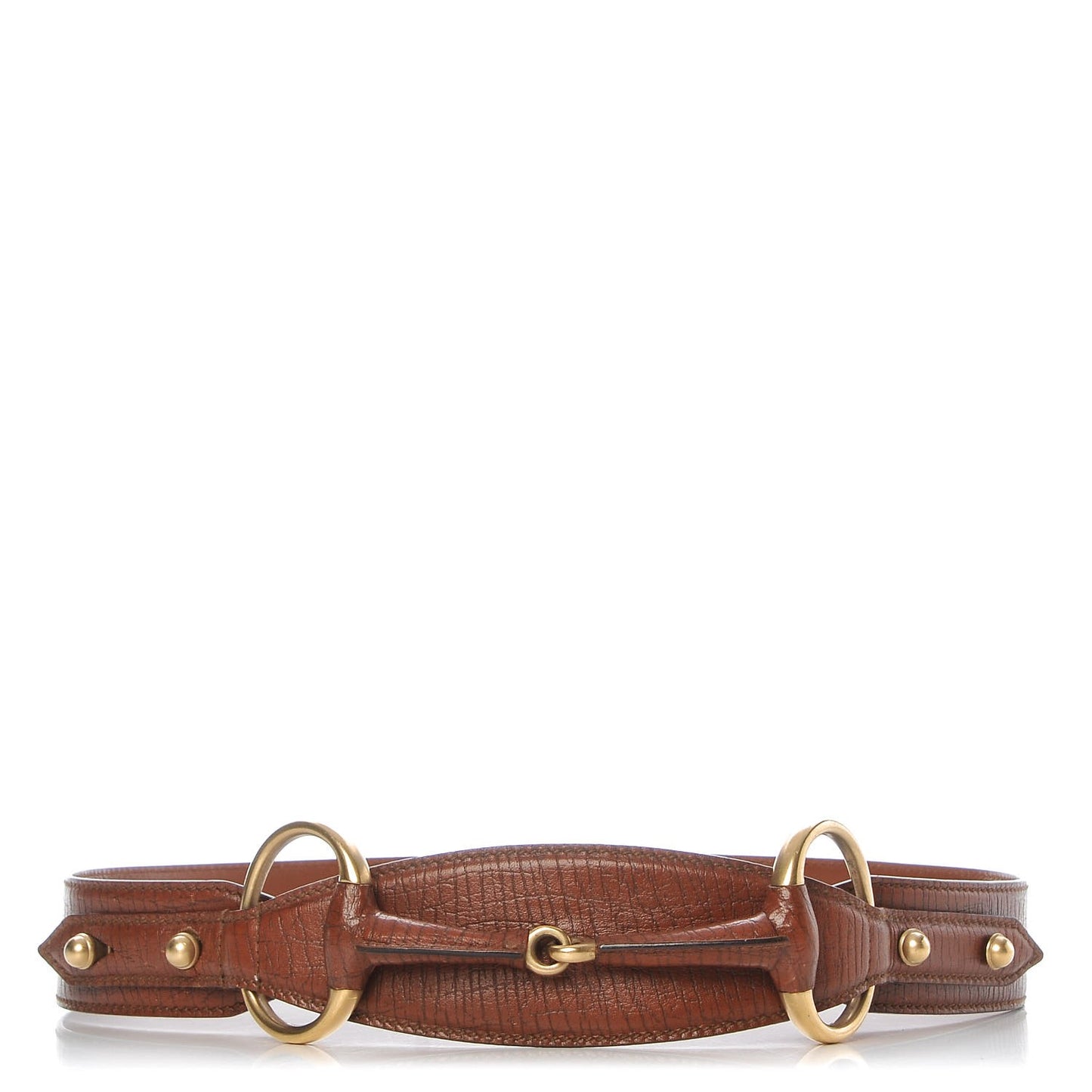 Calfskin Horsebit Buckle Belt 85 34 Brown