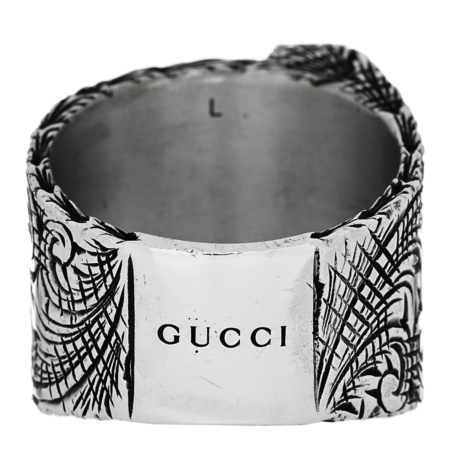 Gucci Sterling Silver Letter L Ring 60 9 4 of 7