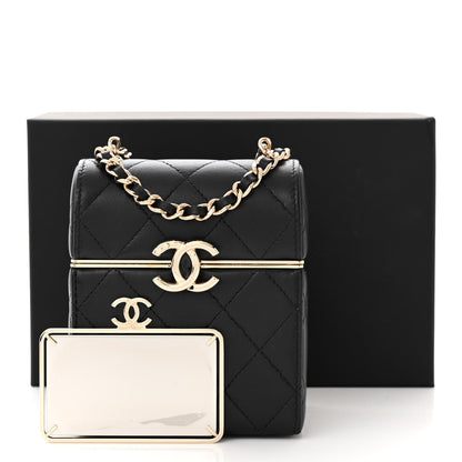 Chanel Lambskin Quilted Small Box With Chain Black 12 of 12