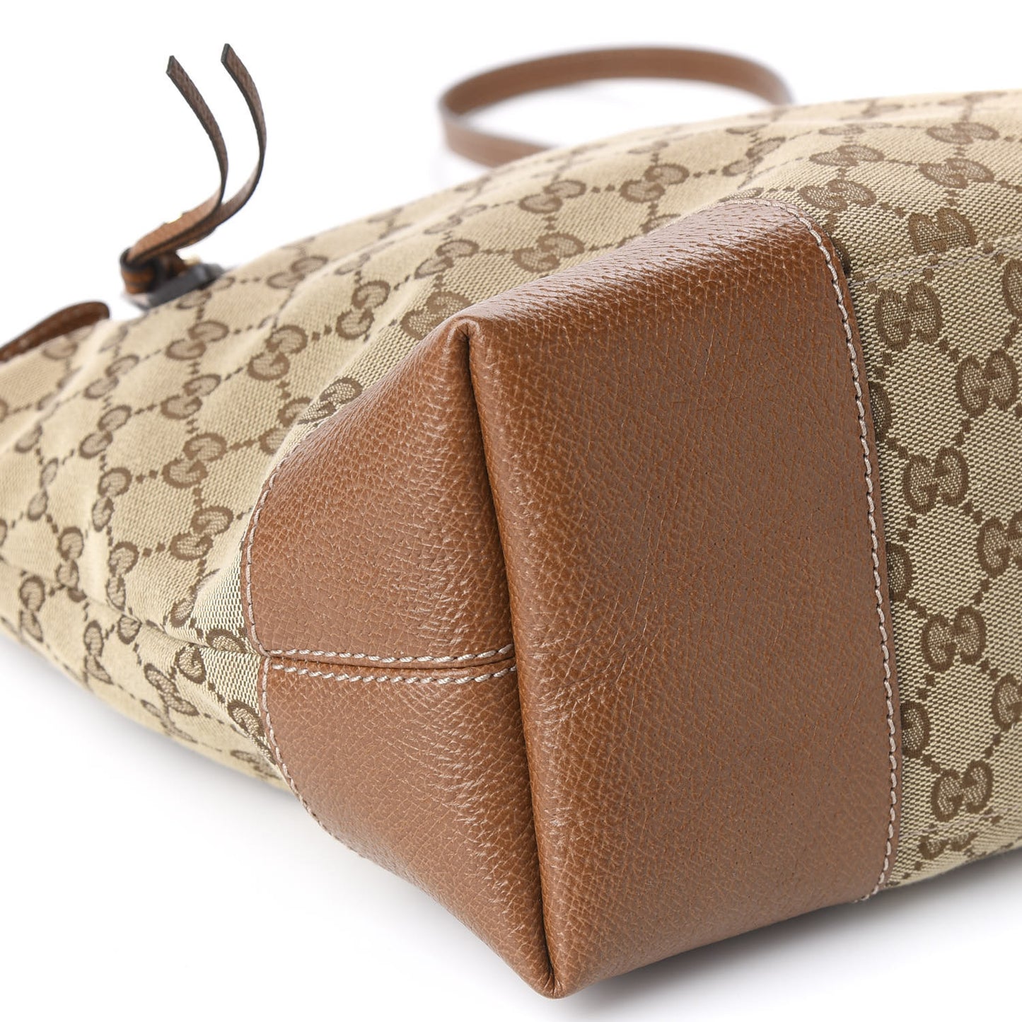 Monogram Textured Calfskin Medium Bree Foldover Tote Beige Ebony Nocciola