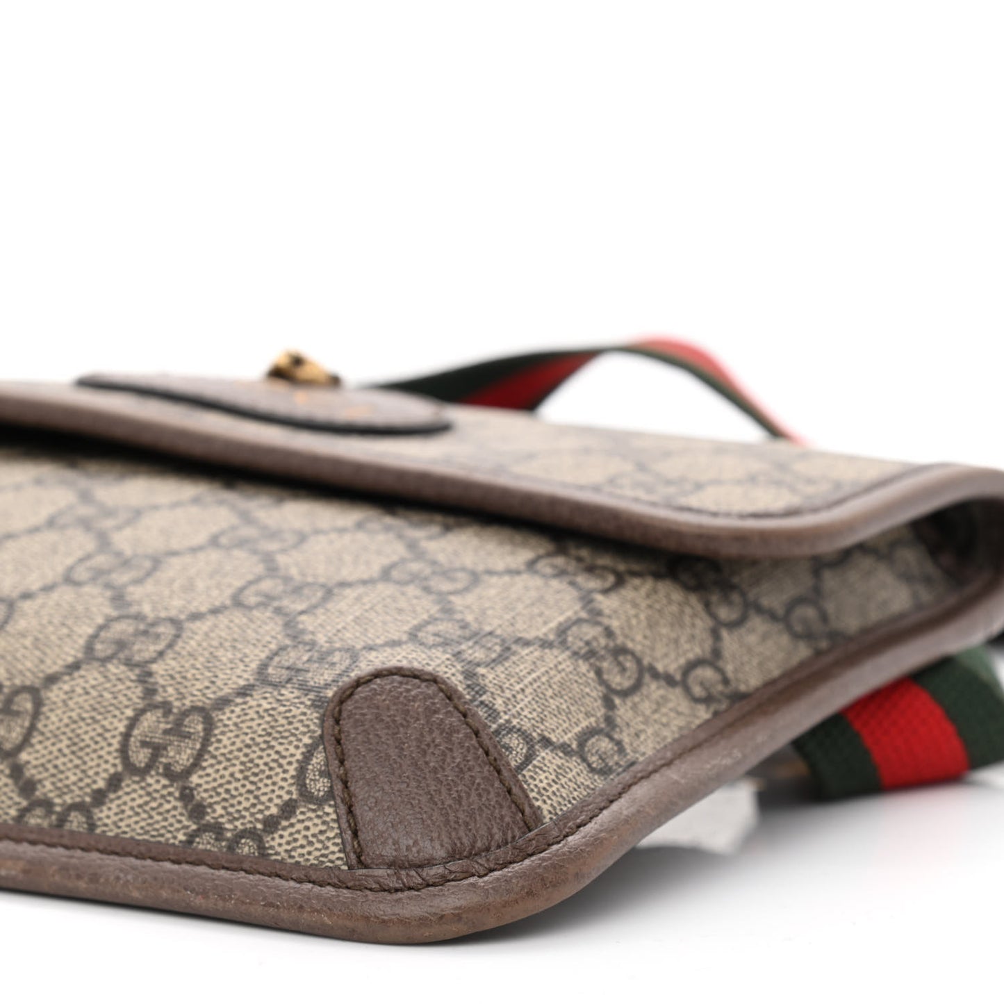GG Supreme Monogram Neo Vintage Web Belt Bag Brown