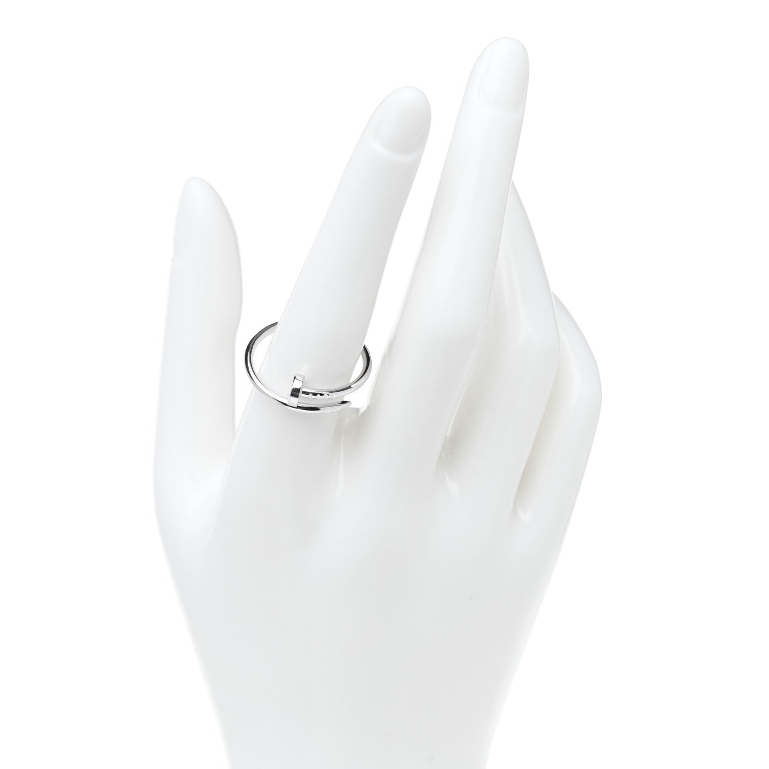Cartier 18K White Gold Small Juste Un Clou Ring 60 9 2 of 5