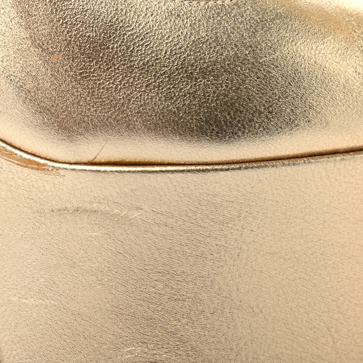 Metallic Calfskin Lady Peep 150 Pumps 36.5 Gold