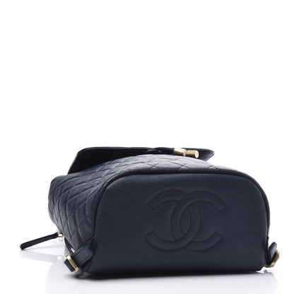 Chanel Caviar Quilted Filigree Backpack Navy 3 of 10