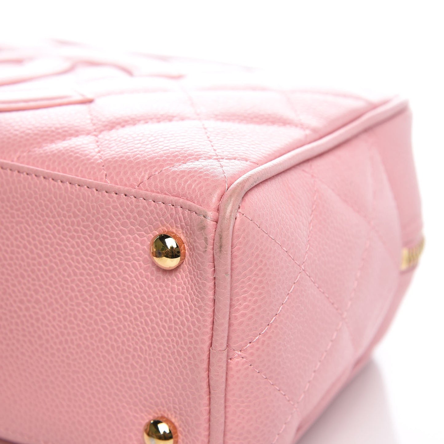 Caviar Quilted Small Bowler Pink