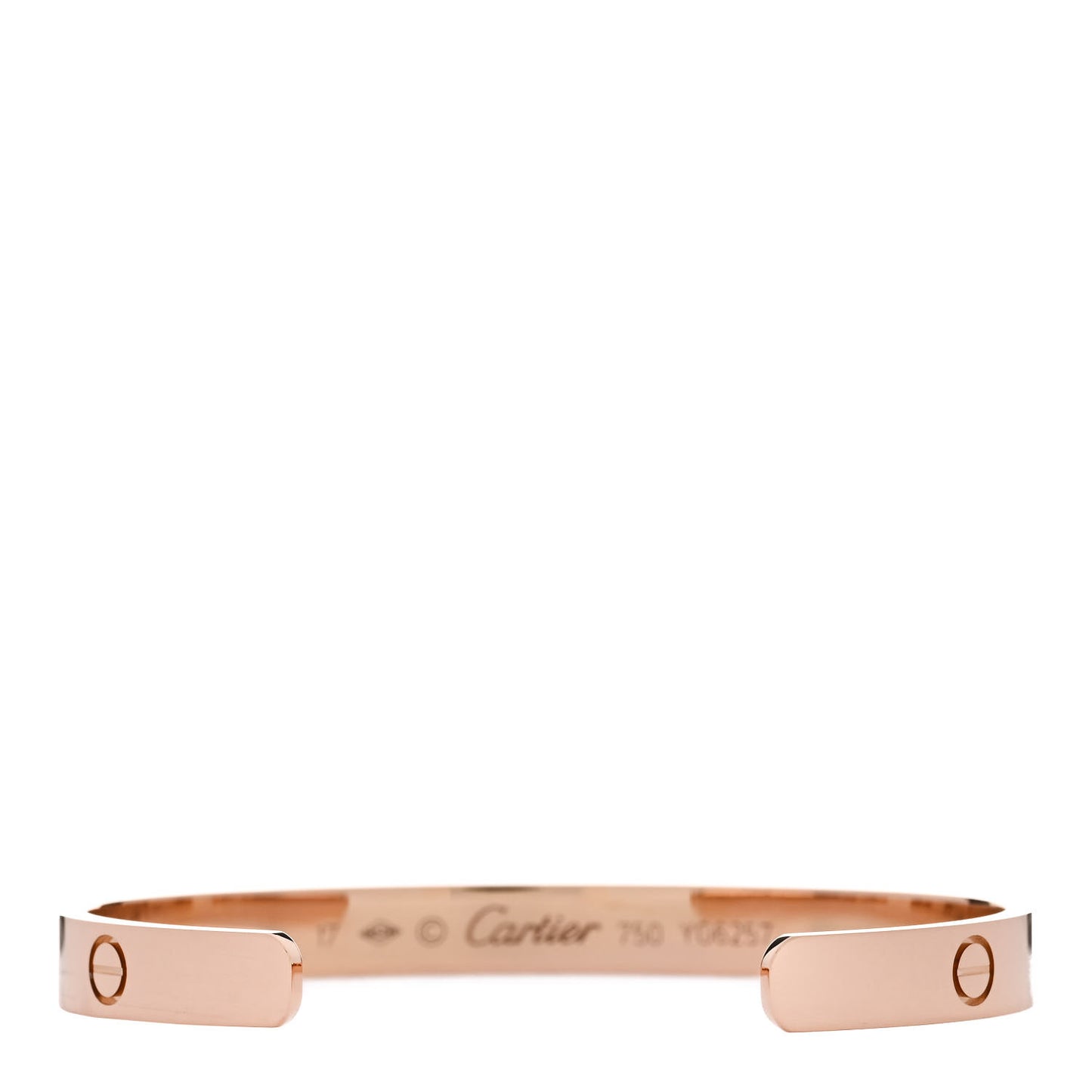 18K Pink Gold LOVE Cuff Bracelet 17