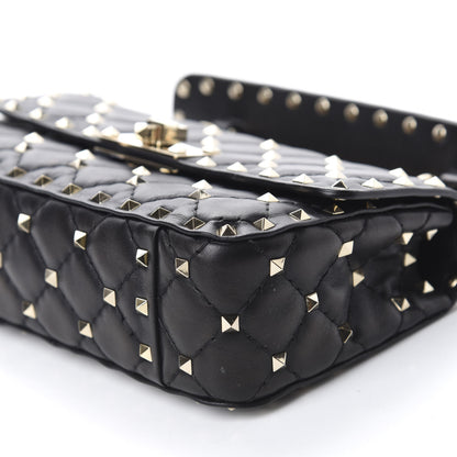 Valentino Garavani Lambskin Small Rockstud Spike Shoulder Bag Black 7 of 11