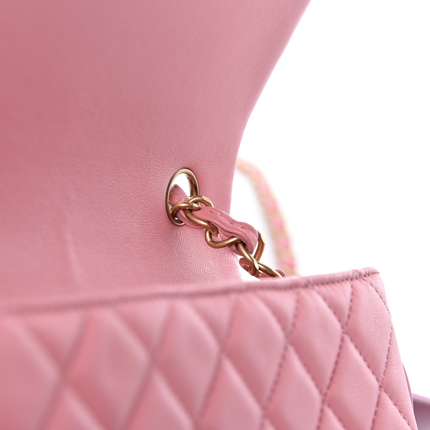 Lambskin Quilted Mini Rectangular Flap Pink