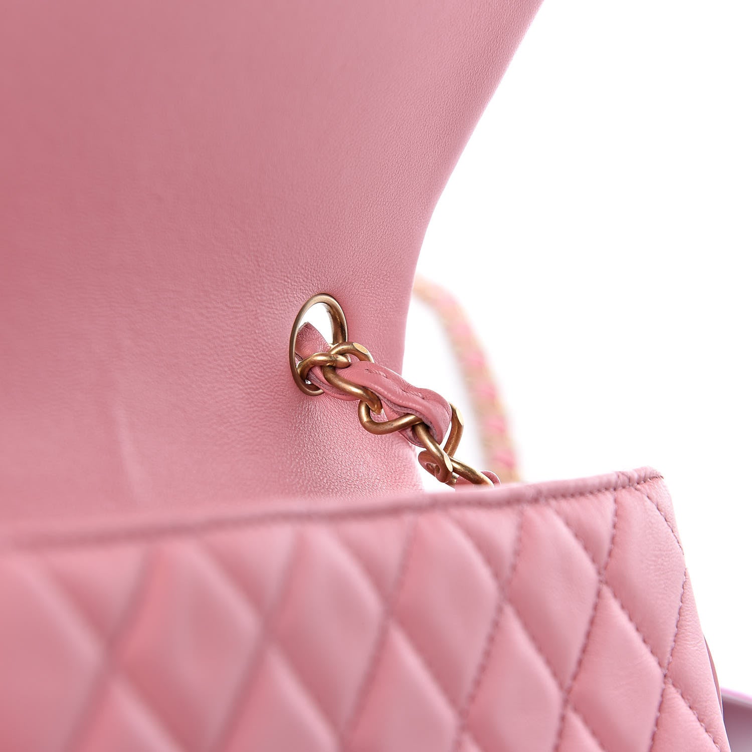 Chanel Lambskin Quilted Mini Rectangular Flap Pink 17 of 22