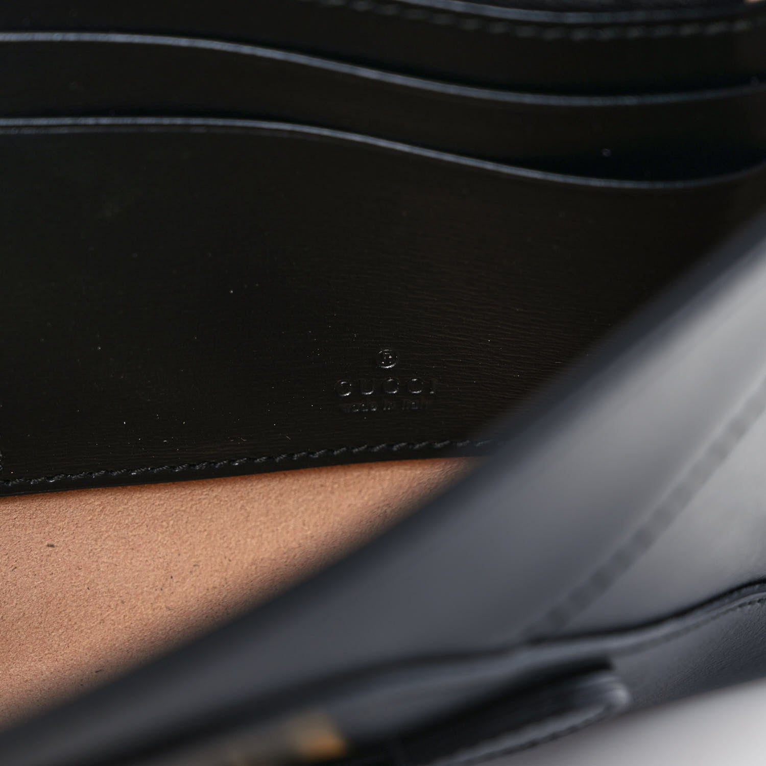 Gucci Textured Calfskin Horsebit 1955 Wrist Wallet Black 6 of 6