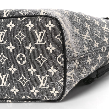 Louis Vuitton Denim Monogram Jacquard Neverfull MM Grey 9 of 9