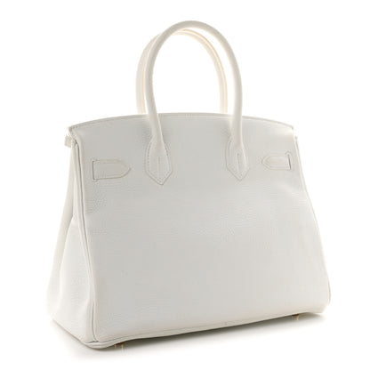 Hermes Taurillon Clemence Birkin 30 White 3 of 11