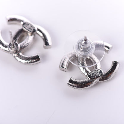 Chanel Crystal CC Coco Flapper Earrings Silver 4 of 5