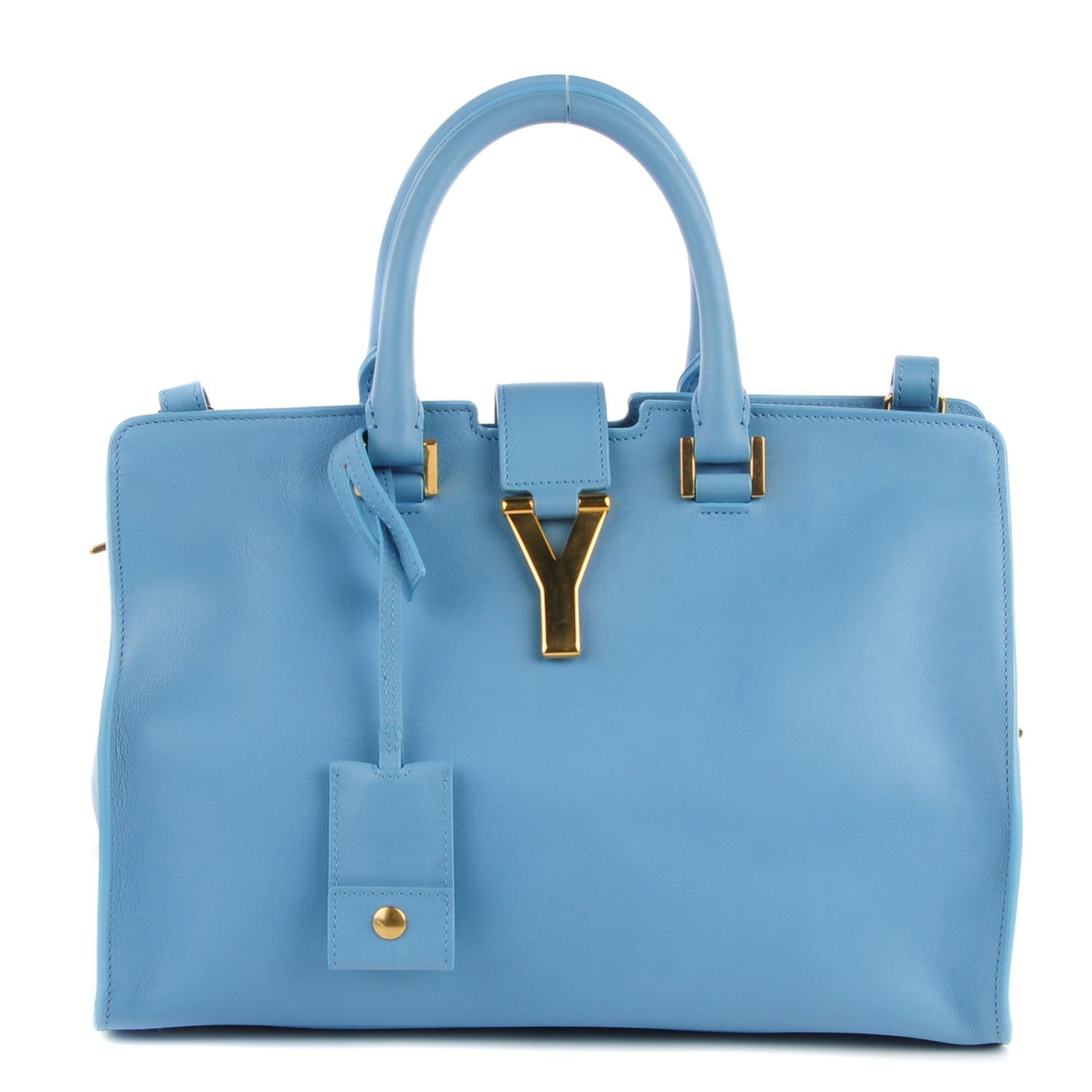 Calfskin Small Classic Y Cabas Blue Glacier