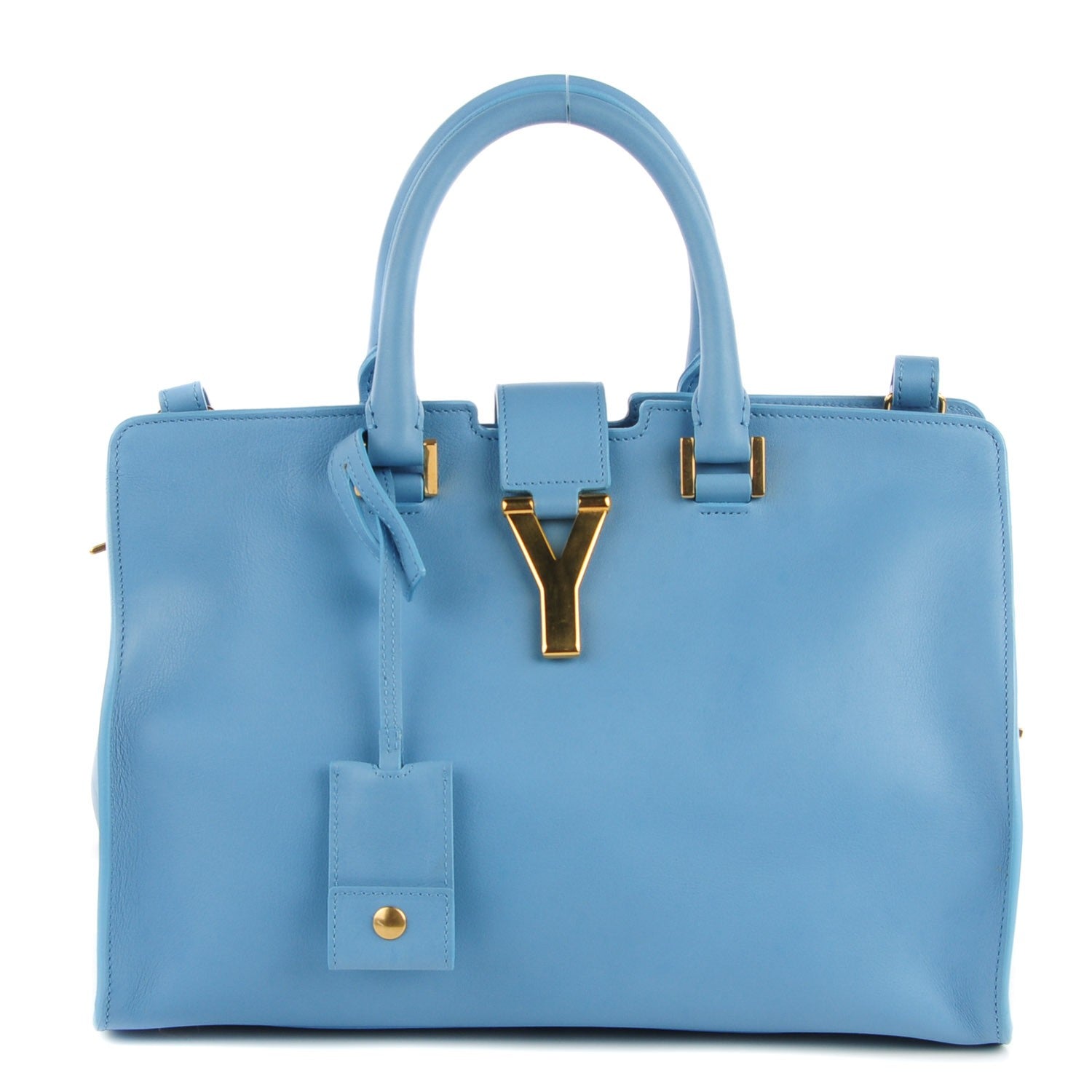 Saint Laurent Calfskin Small Classic Y Cabas Blue Glacier 1 of 8
