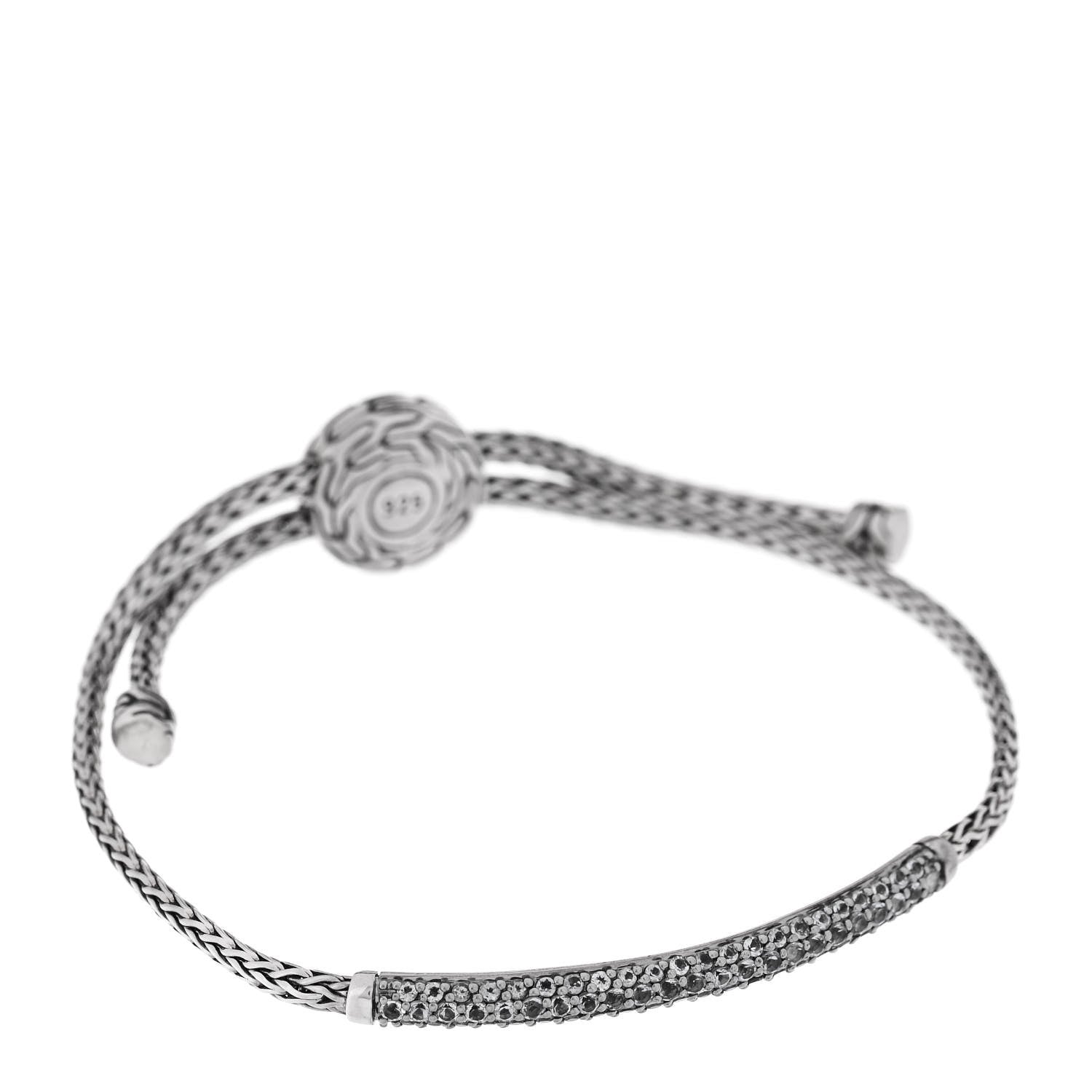 John Hardy Sterling Silver Aquamarine Classic Chain Pull Through Station Bracelet 1 of 4