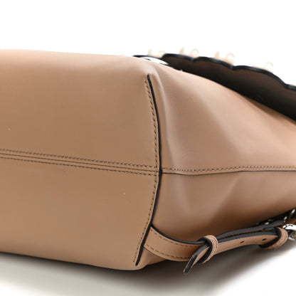 Fendi Vitello Century Pearl Bi-Color Scalloped Back to School Backpack Cuoio Camelia 9 of 9