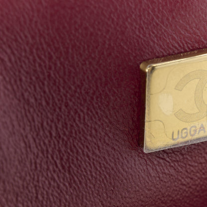 Chanel Tweed Shearling Quilted Large CC Flap Bag Red 8 of 11