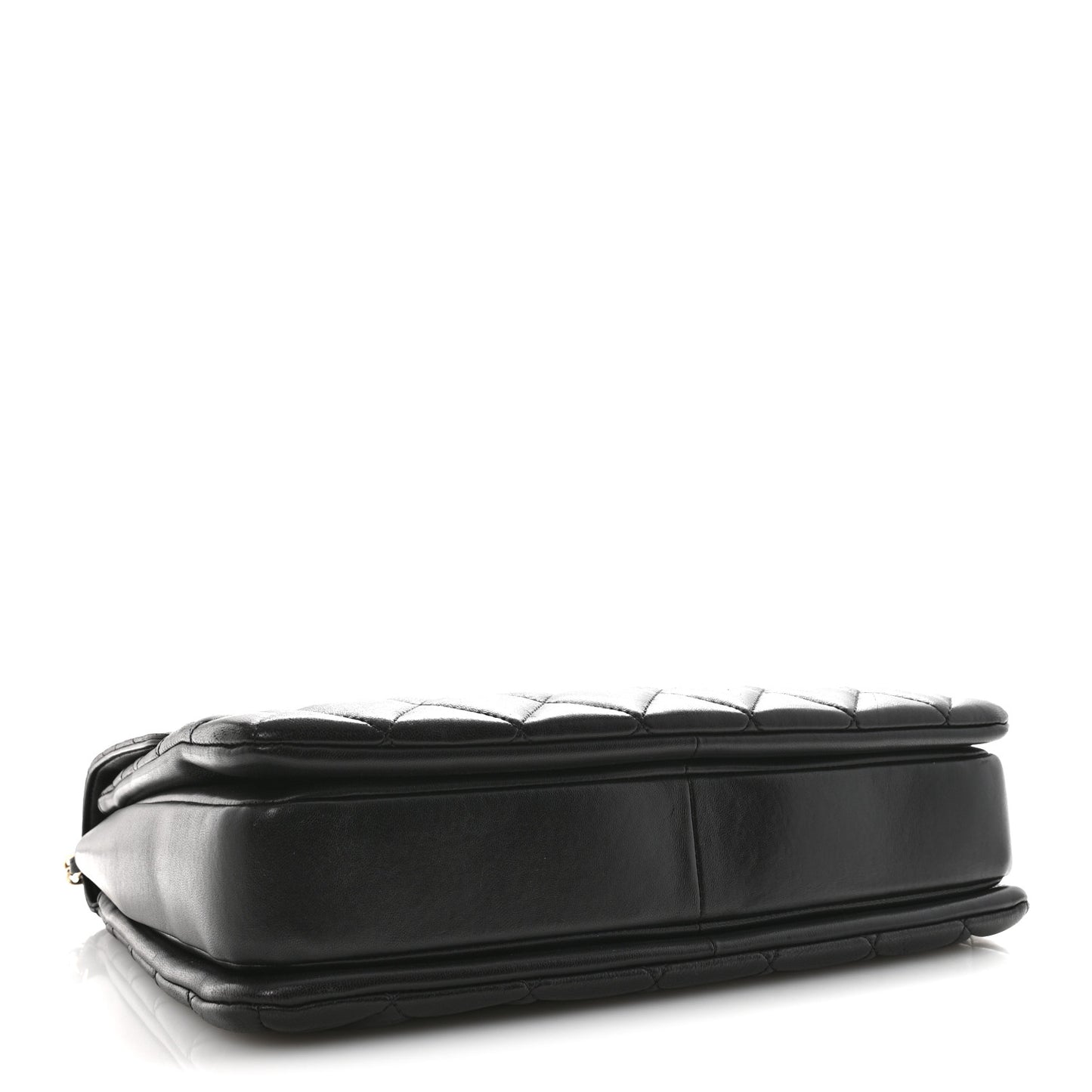 Lambskin Quilted Large Trendy CC Dual Handle Flap Bag Black