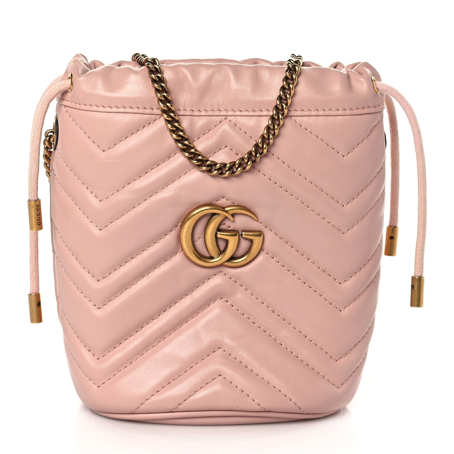 Calfskin Matelasse Mini GG Marmont 2.0 Bucket Bag Perfect Pink