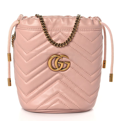 Gucci Calfskin Matelasse Mini GG Marmont 2.0 Bucket Bag Perfect Pink 1 of 8