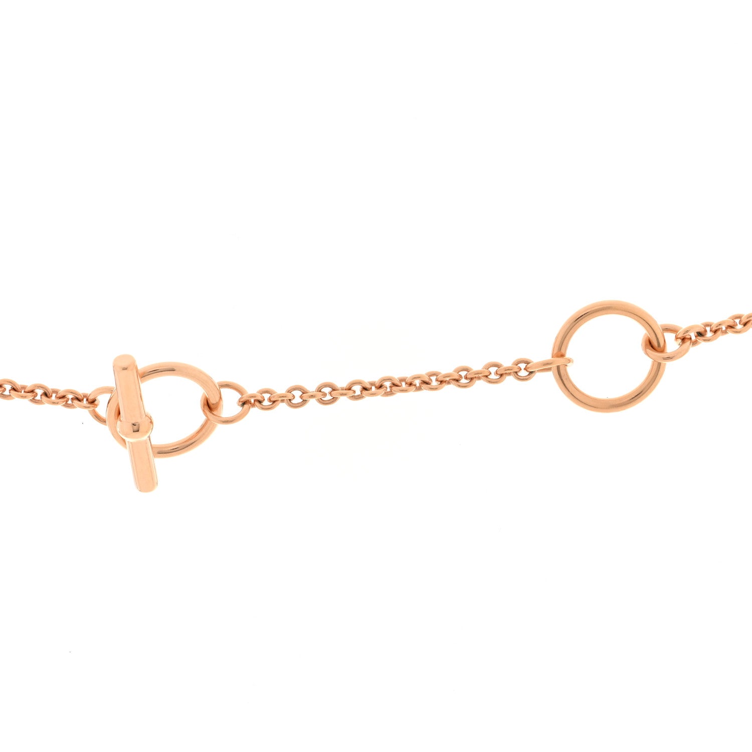 Hermes Metal Enamel Mini Maillon Pendant Necklace Rose Beaute 5 of 6